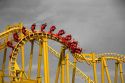 The Gauntlet roller coaster at Magic Springs theme park in Hot Springs, Arkansas.