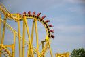 The Gauntlet roller coaster at Magic Springs theme park in Hot Springs, Arkansas.