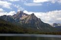 Sawtooth Mountain peak at Stanley Lake near Stanley, Idaho.