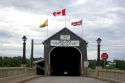 The longest coverd bridge in the world crossing the St. John River at Hartland, New Brunswick, Canada.