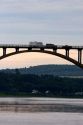 Arched bridge crossing the St. John River at Hartland, New Brunswick, Canada.
