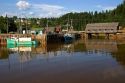 Mid tide at the Bay of Fundy at St. Martins, New Brunswick, Canada.