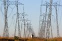 Electric power transmission lines near Richvale, California.