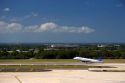 Airbus 320 airplane taking off from Tampa International Airport, Tampa, Florida.