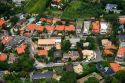 Aerial view of housing in residential street of Sao Paulo, Brazil.