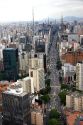 Aerial view of Avenida Paulista and Sao Paulo, Brazil.