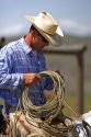 Cowboy at a cattle round up near Emmett, Idaho.