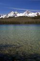 Little Redfish Lake and the Sawtooth Mountains in Stanley, Idaho.
