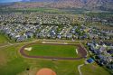 Aerial view of the athletic field and track at Les Bois Junior High School in Boise, Idaho.