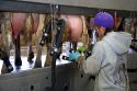 Worker at a modern dairy in Idaho.