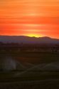 Sunset on farmland irrigation near Grandview, Idaho.