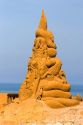 A sand sculpture on the beach at Le Touquet-Paris-Plage in the department of Pas-de-Calais, France.