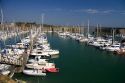 Boats docked at The Harbor of Granville, a coastal commune in the department of Manche, France.