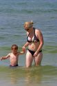 Mother and son play in the water at St. Petersburg, Florida. MR