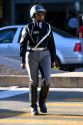 Female police officer on the street in Mexico City, Mexico.