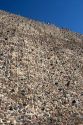 A rock wall of the Pyramid of the Sun at Teotihuacan in the State of Mexico, Mexico.