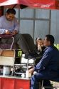 A shoeshiner at Insurgentes Plaza in Mexico City, Mexico.