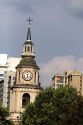 Steeple of Church along O'Higgins Boulevard in Santiago, Chile.