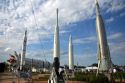 Rocket Garden at the Kennedy Space Center Visitor Complex in Cape Canaveral, Florida.