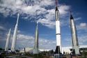 Rocket Garden at the Kennedy Space Center Visitor Complex in Cape Canaveral, Florida.