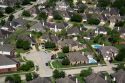 Aerial view of suburban housing near Houston, Texas.