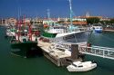 Boats in the harbor at Ciboure, Pyrenees Atlantiques, French Basque Country, Southwest France.