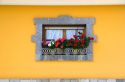 Window box with flowers on a residential home near Potes, Liebana, Cantabria, northwestern Spain.