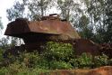 Old American military tank at the Doc Mieu Firebase near the former Demilitarized Zone, Vietnam.