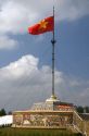Vietnam flag flying at the former border of North Vietnam and South Vietnam in the Quang Tri Province, Vietnam.
