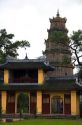 Religious buildings within the grounds of the Thien Mu Pagoda in Hue, Vietnam.