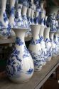 Painted ceramic vases at the Thai Son pottery factory near Ha Long, Vietnam.