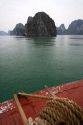 Anchor winch on a boat in Ha Long Bay, Vietnam.