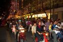 Vietnamese people ride motorbikes on Dong Khoi street during the last night of Tet Lunar New Year celebrations in Ho Chi Minh City, Vietnam.