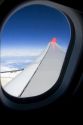 View from the window of an Airbus 330 passenger jet airliner.