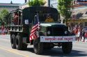 United States military vehicle in a 4th of July parade in Cascade, Idaho, USA.
