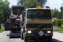 Chip seal pavement resurfacing treatment on a residential street in Boise, Idaho, USA.