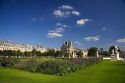 Visitors at the Tuileries Garden near the Lourve in Paris, France.