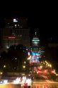 View of Capital Boulevard at night in Boise, Idaho.