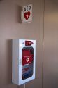 Automated external defibrillator or AED inside the Sky Harbor International Airport in Phoenix, Arizona.