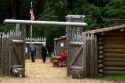 Historical reenactment at Fort Clatsop National Memorial near Astoria, Oregon, USA.
