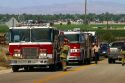 Firefighters staged at a wildfire near Boise, Idaho, USA.
