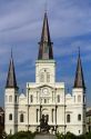 Saint Louis Cathedral and Jackson Square located in the French Quarter of New Orleans, Louisiana, USA.