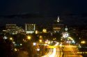 View of downtown Boise on a winter night, Idaho, USA.