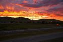 Sunset along Interstate 15 near Dillon, Montana, USA.
