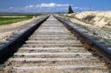 Railroad tracks in Canyon County, Idaho, USA.