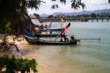 Fishing boats in the Gulf of Thailand at Chaweng beach on the island of Ko Samui, Thailand.