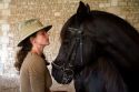 French woman and her horse on a farm near Angouleme in southwestern France. MR