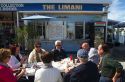 Greek food restaurant The Limani, located on the sponge docks in Tarpon Springs, Florida, USA.