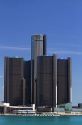 The GM Renaissance Center on the Detroit International Riverfront, Michigan, USA.