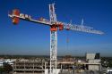 Construction crane in downtown Boise, Idaho, USA.